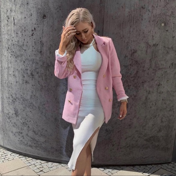 ✨BLOG FAV✨ NWT Zara Buttoned Textured Weave Blazer - Picture 11 of 13